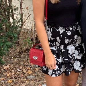 Aqua Smocked Floral Skirt